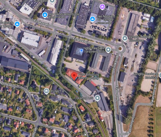 Google maps lokation FDM Bilsyn Lyngby