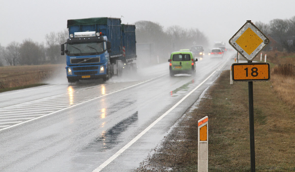 Rute 18 Holstebro-Herning biver nu udbygget fra landevej til motorvej med 130 km/t.