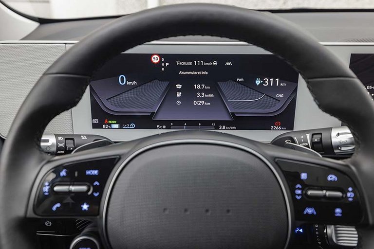 Digitalt instrumenthus i elbilen Hyundai Ioniq 5