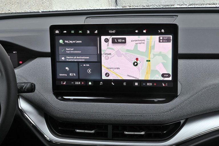 Stor skærm med navigation i Skoda Enyaq