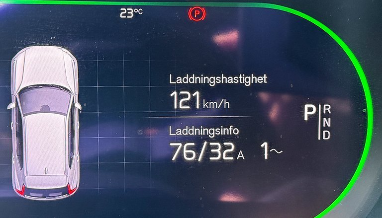 Skærm i bilen.