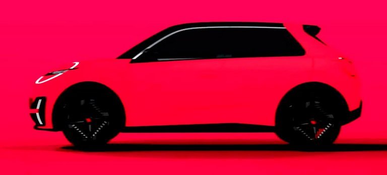 Nissan har vist den elektriske Micra i et uskarpt profilbillede.