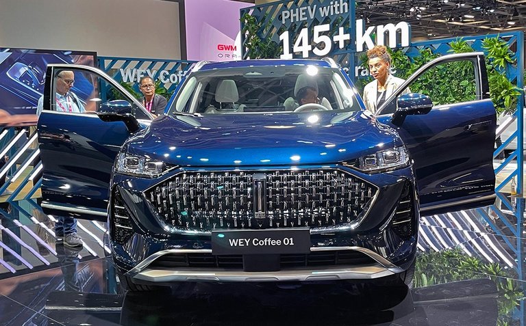 Wey Coffee 02 er en stor og hurtig SUV med en elektrisk rækkevidde på næsten 150 km.