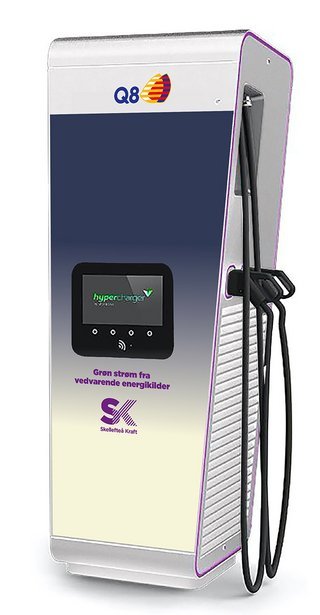 En mockup-udgave af Q8s kommende lynlader.