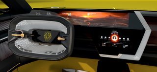 Førerpladsen i Morphoz er futuristisk, men skærmdesignet er ikke urealistisk at se i fremtidige Renault'er.