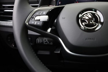Bag rattet er en separat stilk til styring af fartpiloten. det fungerer fint, når man kender bilen, men er svær at se, hvis man er ny bruger af bilen.