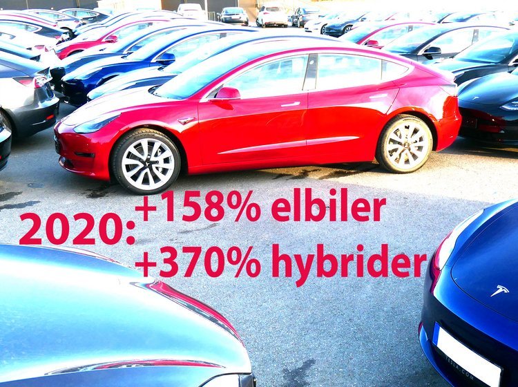 De opladelige biler stormede frem i 2020 - særligt efter ekstraordinært højt salg i december.