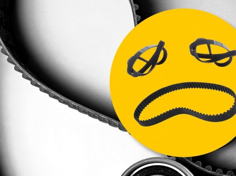 Illustration af tandrem og 'utilfreds' smiley