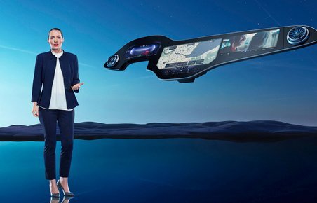 Mercedes-Benz præsenterede den store skærm fra EQS på CES-messen.