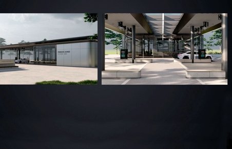 Porsche vil opføre ladestationer med tilhørende lounges.